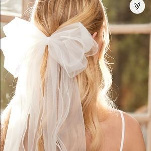 My Dearly Beloved White Organza Oversized Bow Hair Clip